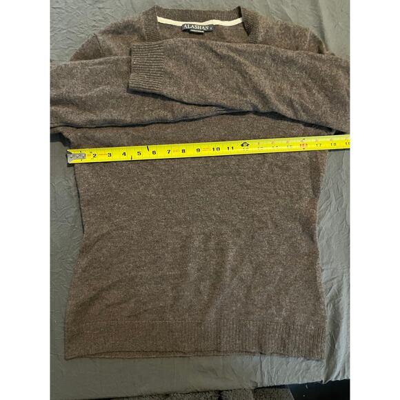 Alashan 100% Cashmere V-Neck Sweater Brown Taupe Size Small - Picture 6 of 6